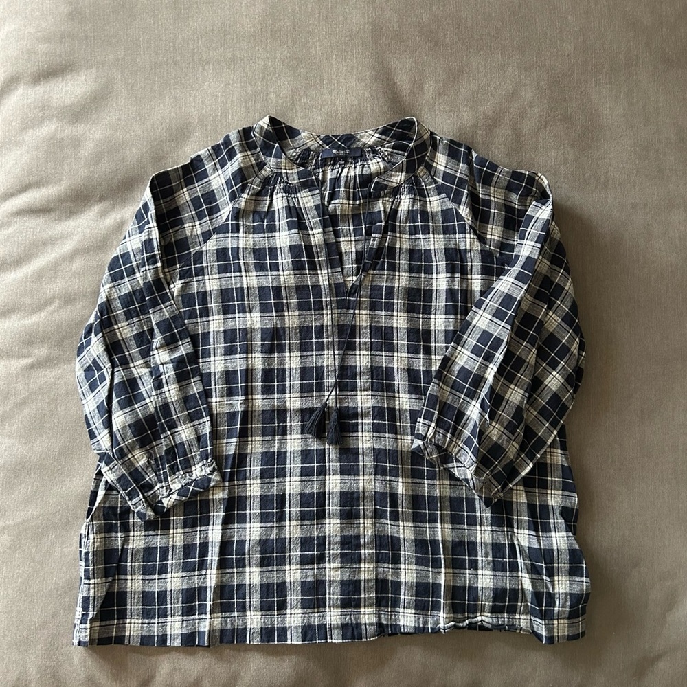 Madewell Size L top 70%Cotton 30%Lin Perfect Spring Summer top